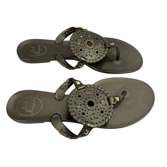 Jack Rogers Brown Georgica Jelly Slide Flip Flop Sandals Womens 7 - Picture 2 of 8